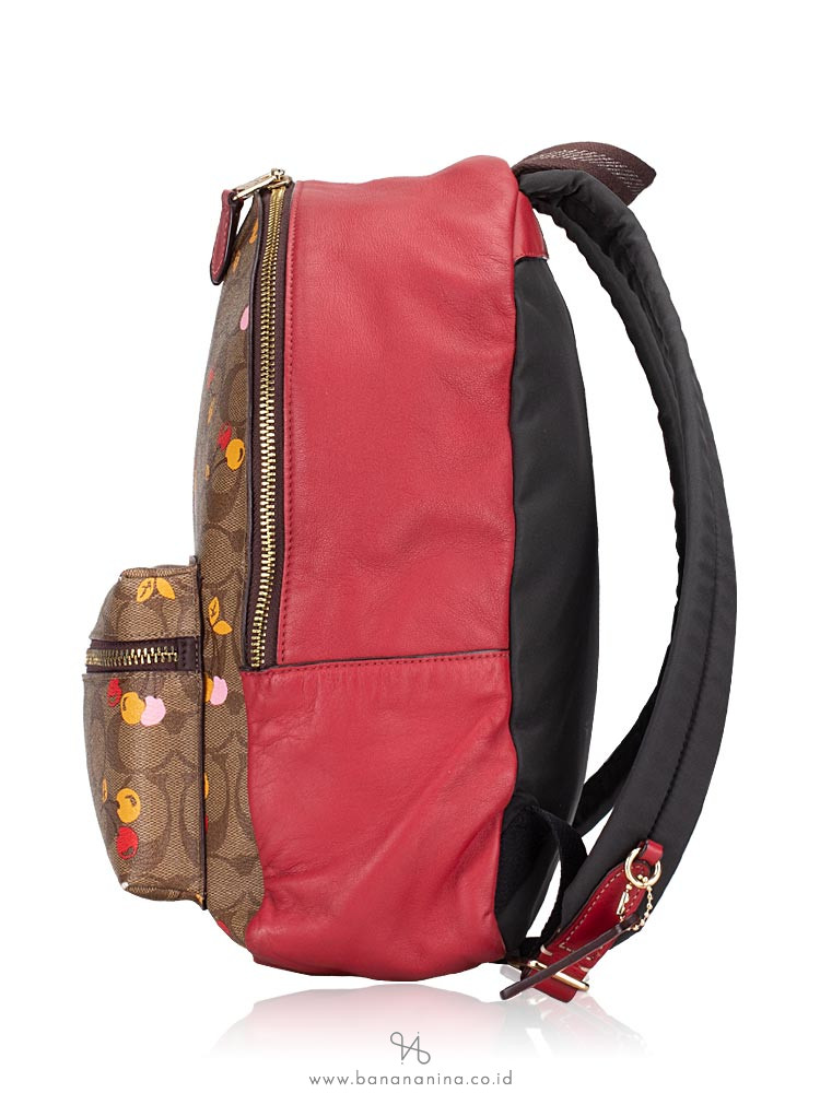 cherry print backpack