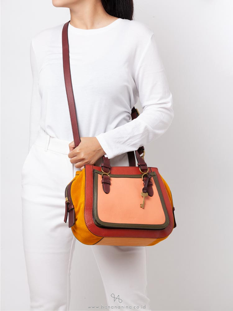 Fossil brooke leather best sale satchel