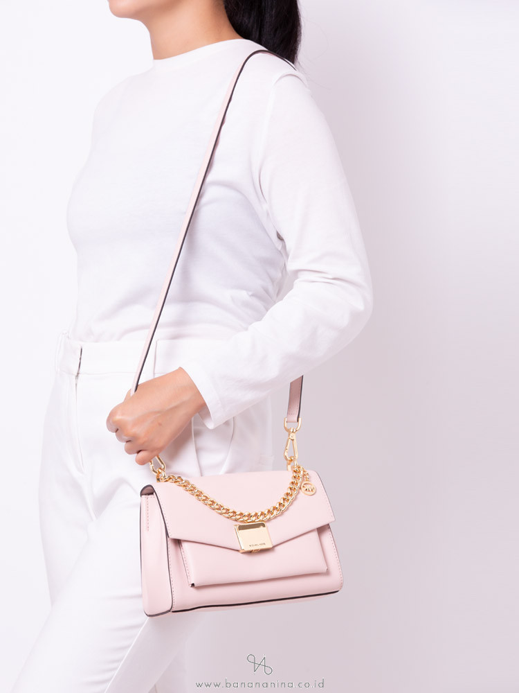 Michael Kors Lita Medium Logo Crossbody Bag, Dark Powder Blush: Handbags
