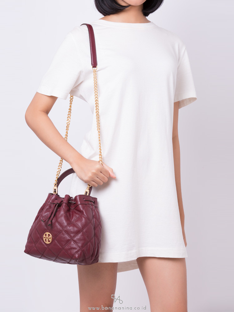 Tory Burch Willa Small Drawstring Bag Claret