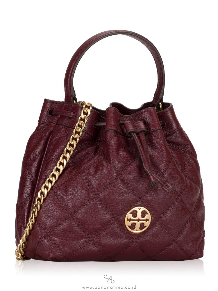 Tory Burch Willa Small Drawstring Bag Claret