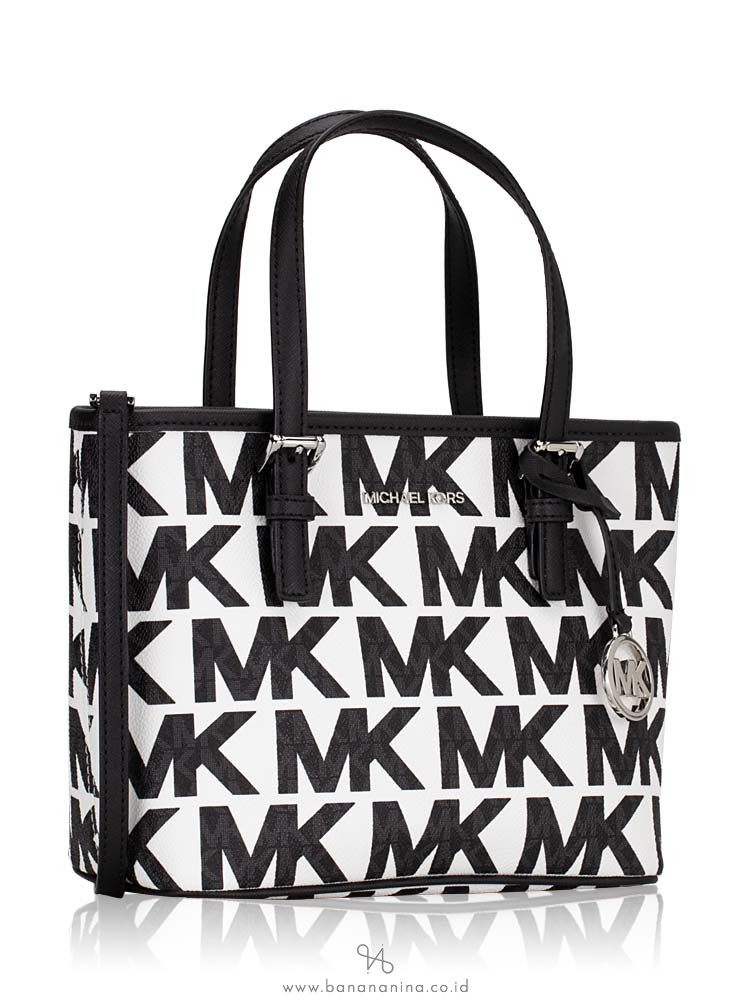 Michael Kors XS Carry All Jet Set Travel Womens Tote Optic White MK  Signature 