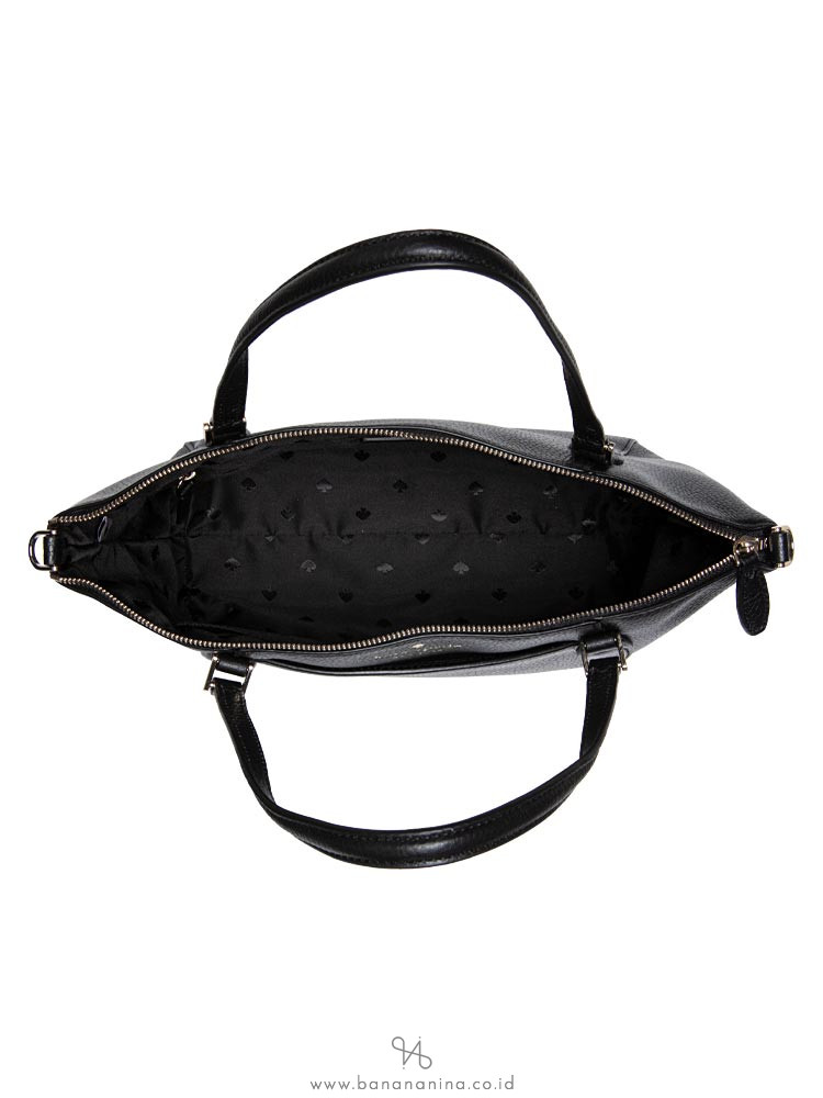 Kate Spade Monica Pebbled Leather Small Top Zip Crossbody Handbag Black 