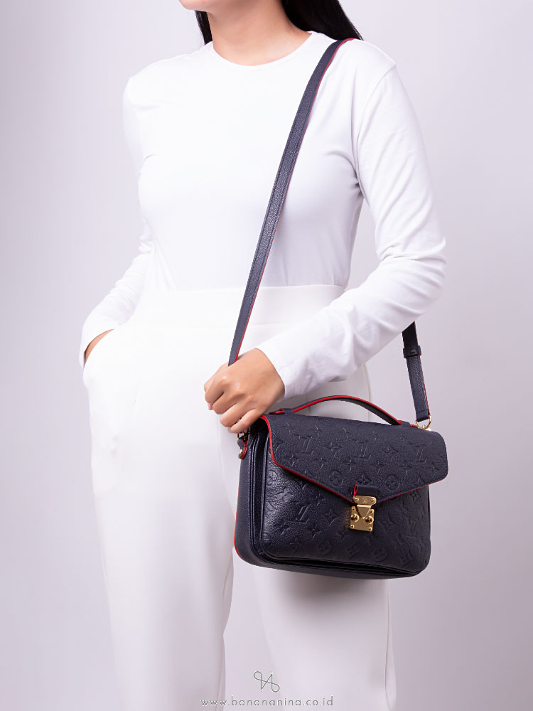 Louis Vuitton Monogram Empreinte Pochette Metis Marine Rouge