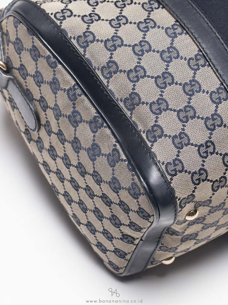 Gucci GG Canvas Vintage Web Boston Bag 