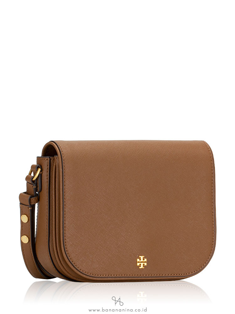  Tory Burch Emerson Women's Saffiano Leather Crossbody Bag  (Moose) : Clothing, Shoes & Jewelry