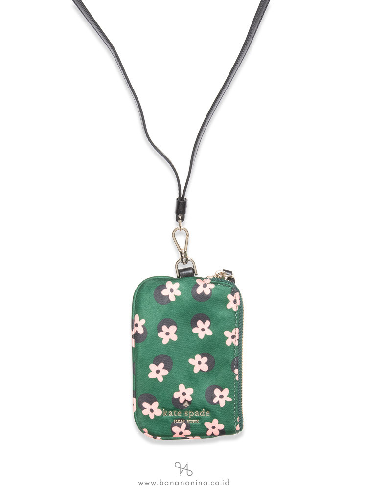 Kate Spade The Little Better Chelsea Card Case Lanyard Floral Green Multi
