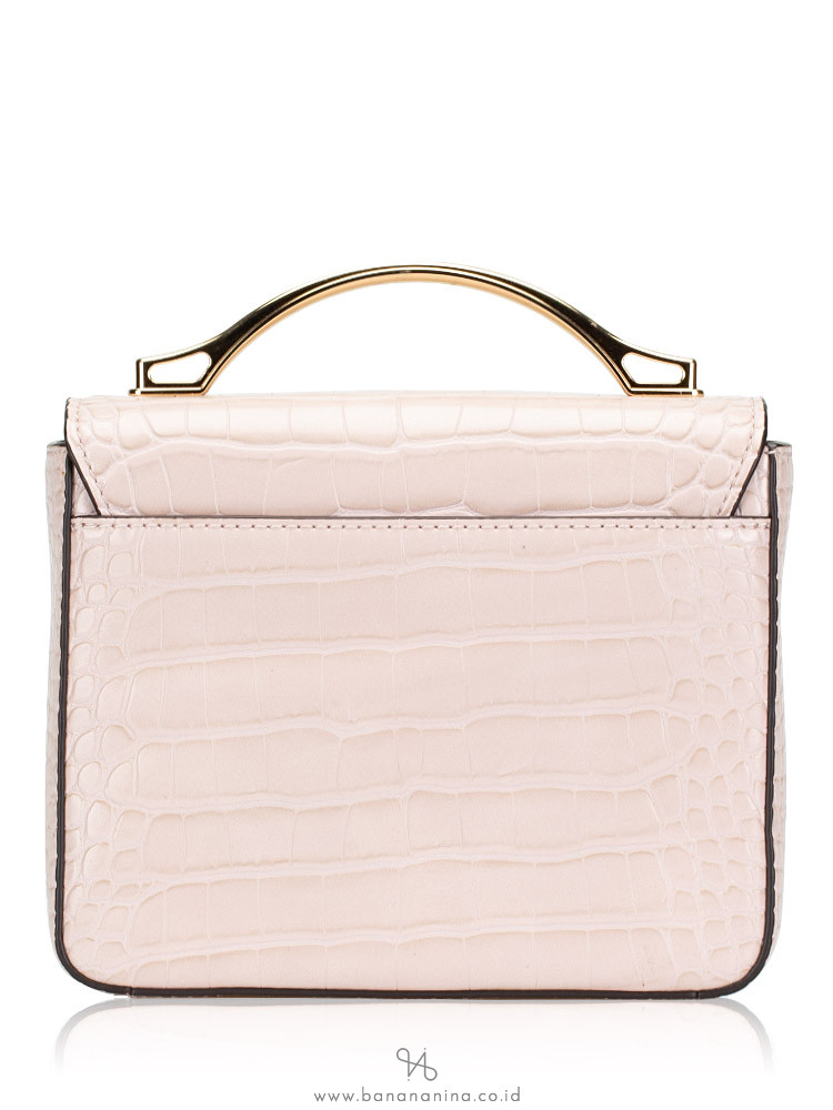 Michael Kors Kors Small Crocodile Embossed Convertible Crossbody Powder