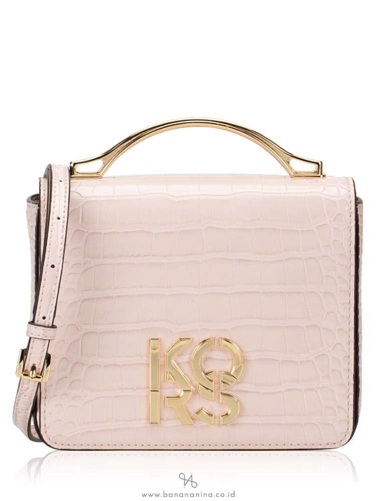 Michael Kors Kors Small Crocodile Embossed Convertible Crossbody Powder