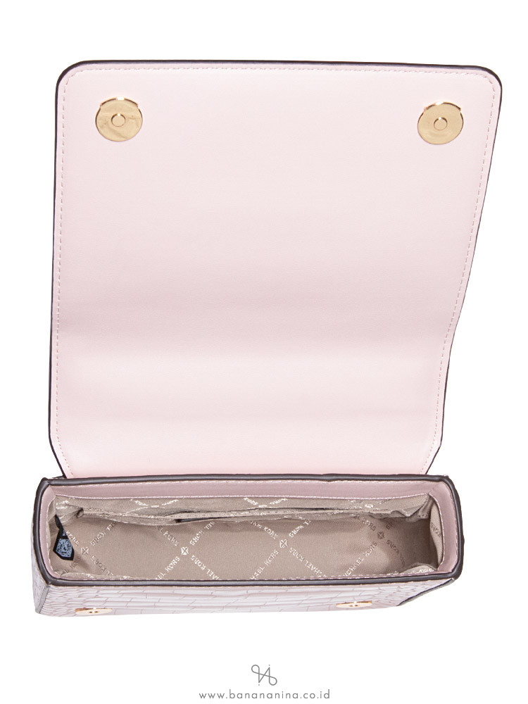 Michael Kors Kors Small Crocodile Embossed Convertible Crossbody Powder