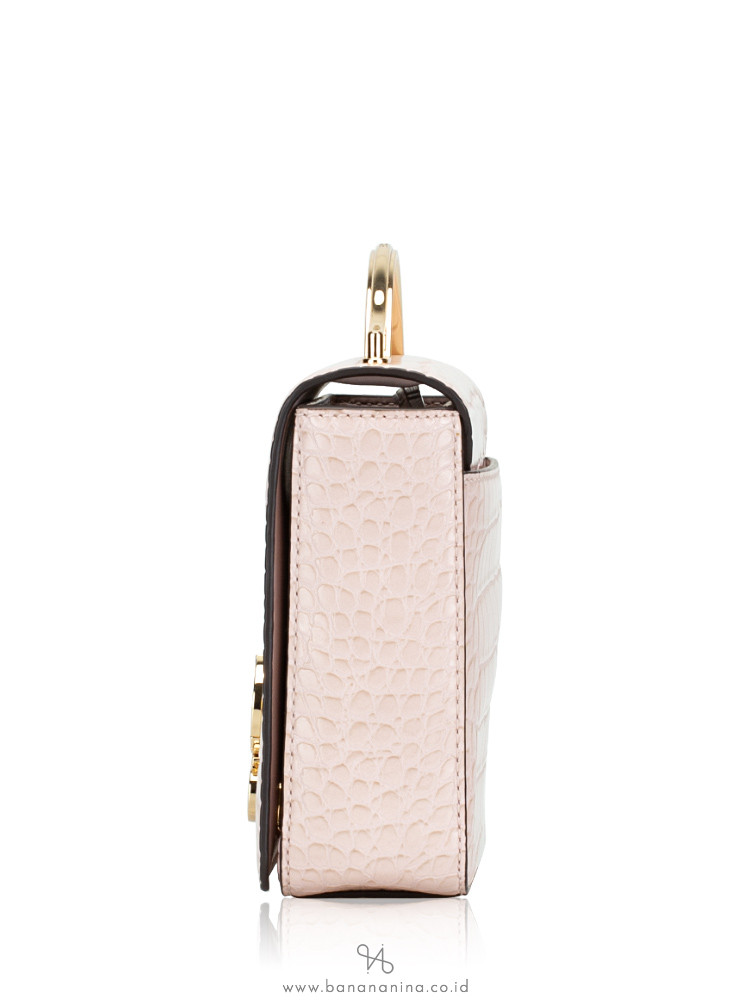 Michael Kors Kors Small Crocodile Embossed Convertible Crossbody Powder