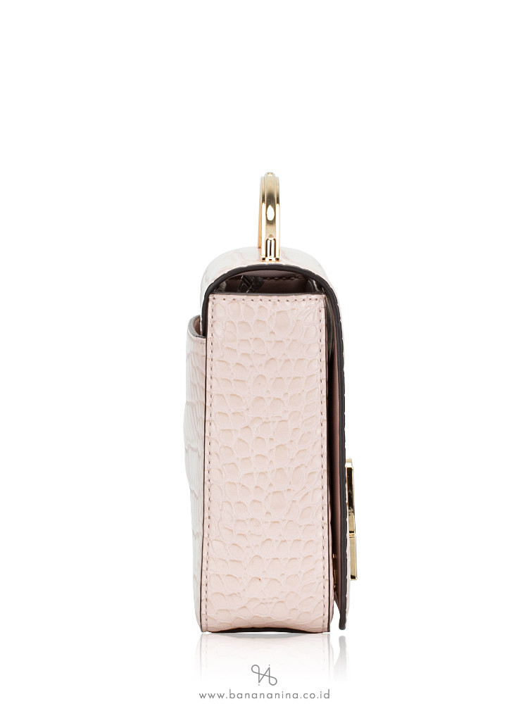 Michael Kors Kors Small Crocodile Embossed Convertible Crossbody Powder