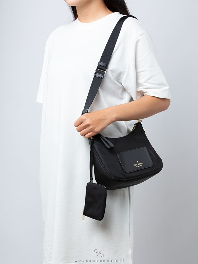 Kate Spade Chelsea The Little Better Nylon Large Top Zip Tote Shoulder Bag  Black
