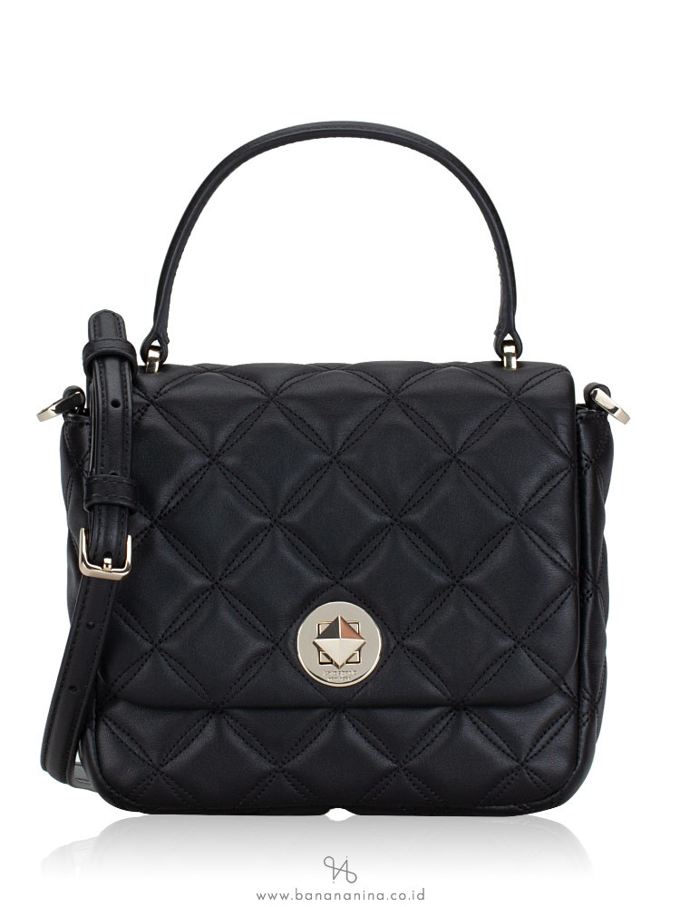 Kate Spade Natalia Quilted Leather Square Crossbody Bag Black