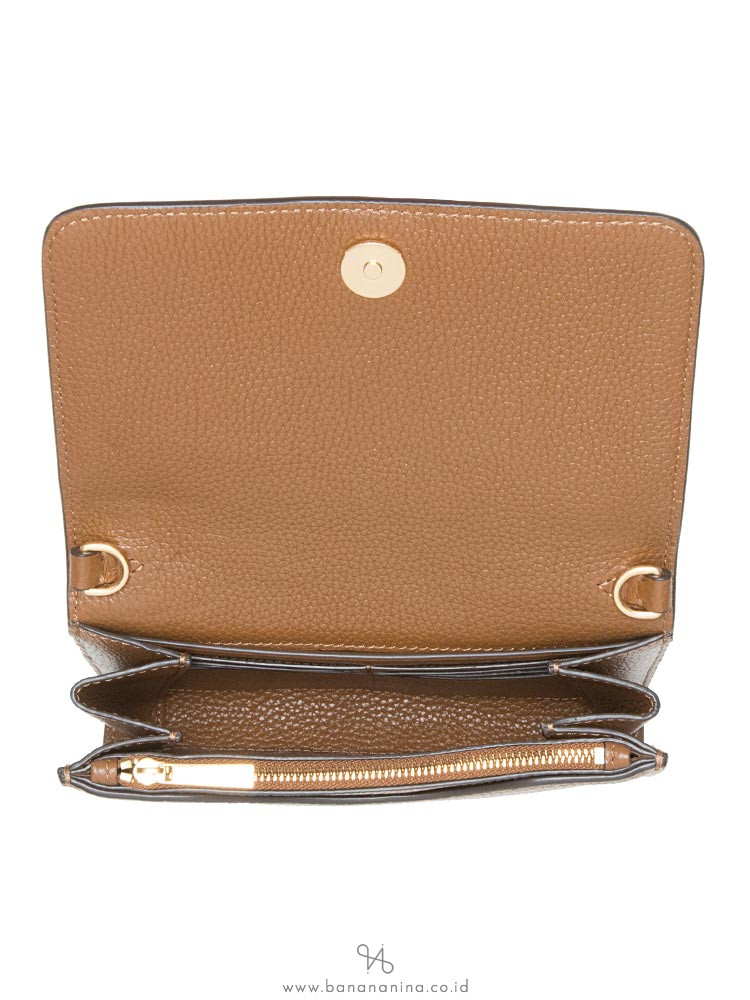 Tory Burch Robinson Leather Wallet on A Chain