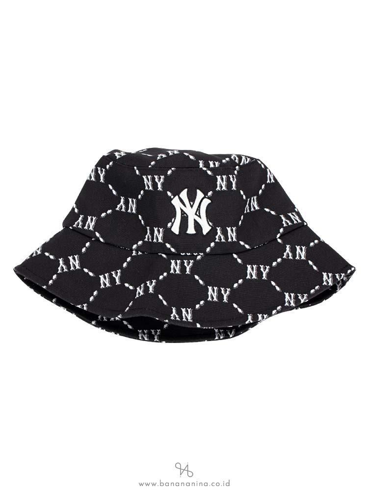 Mũ MLB Nylon Basic Bucket Hat New York Yankees Black  HN Group