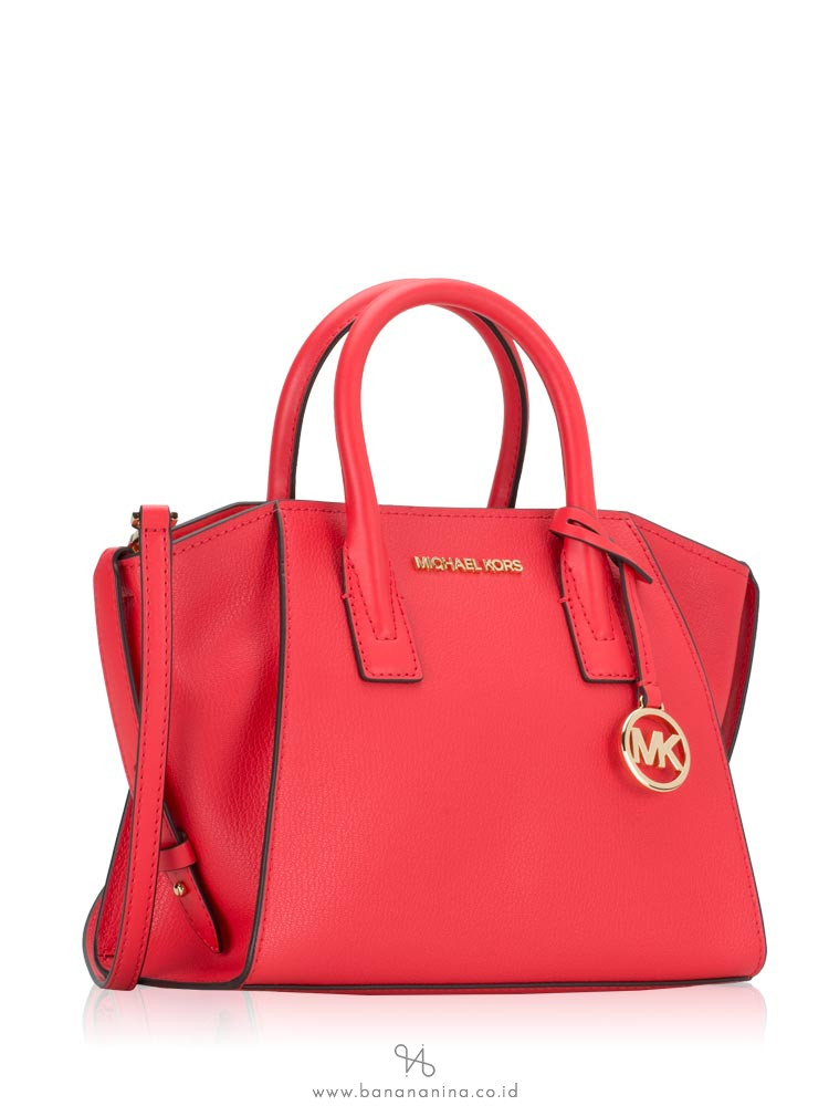 Michael Kors Avril Top-Zip Satchel Bag Small Flame Red in Leather with  Gold-tone - US