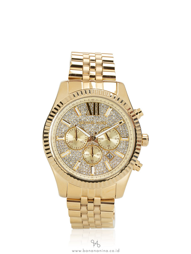 Michael Kors MK1047 Lexington Chronograph His and Hers Stainless Gift Set  Gold