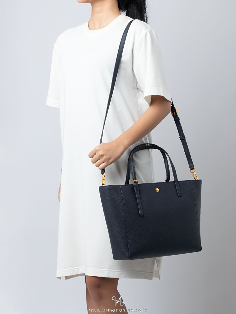 Tory Burch, Bags, Tory Burch Emerson Small Buckle Tote In Navy