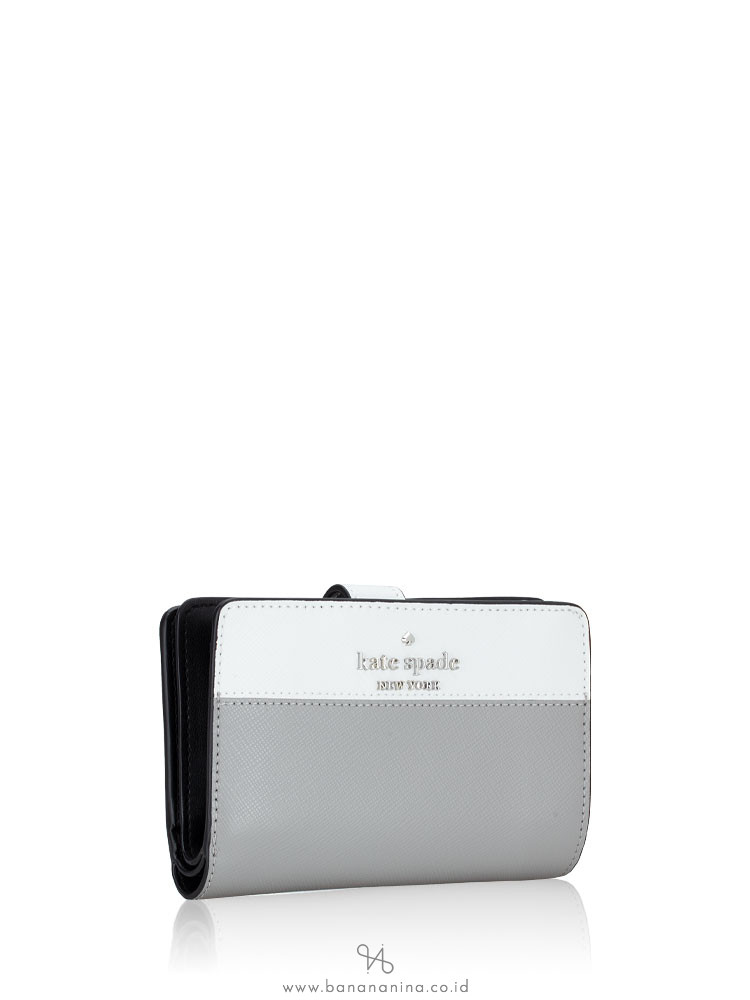 Kate Spade New York female Staci Colorblock Medium Compact Bifold Wallet  (Nimbus Grey)