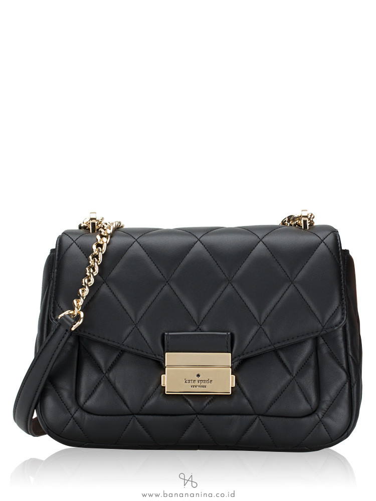 Kate Spade Carey Smooth Quilted Small Flap Shoulder Bag Black
