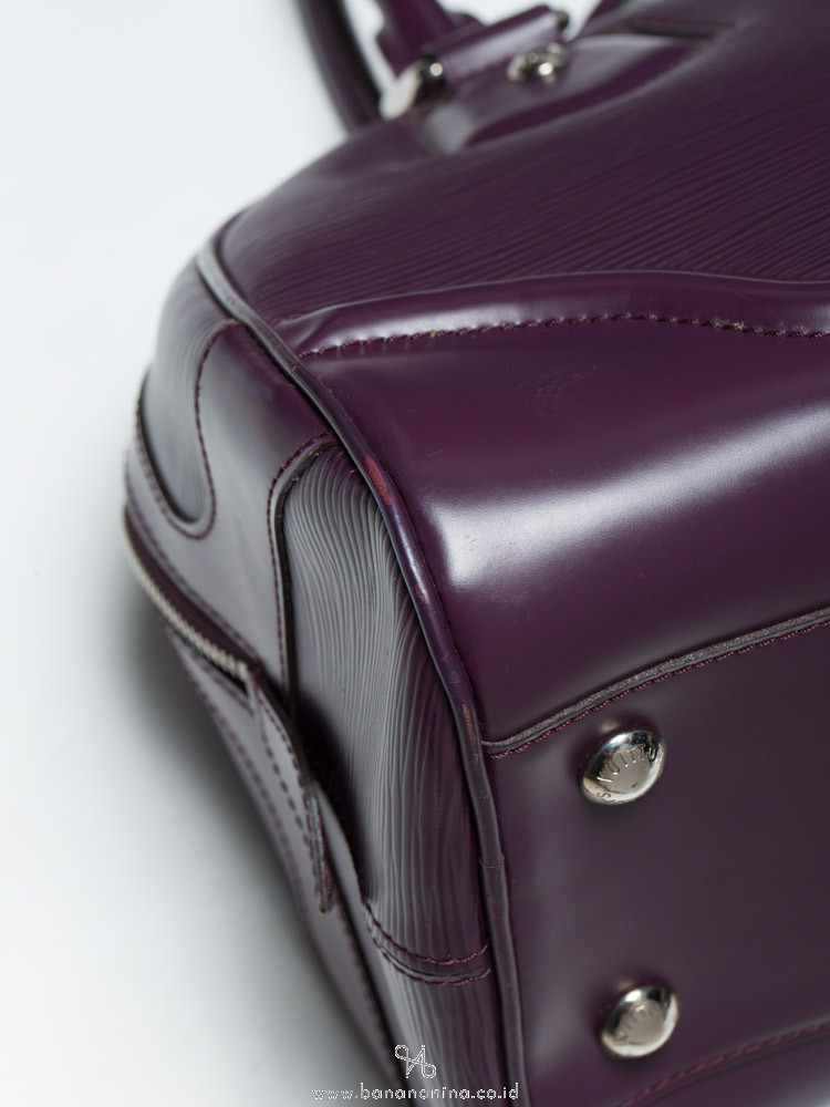 Authentic Louis Vuitton Black Epi Leather Bowling Montaigne PM Bag w/  Receipt