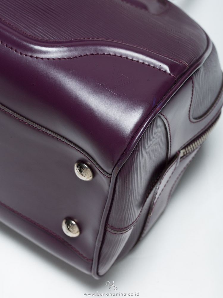 Louis Vuitton Cassis Epi Leather Bowling Montaigne GM Bag - Yoogi's Closet