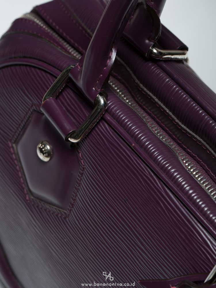 Louis Vuitton Bowling Montaigne GM Purple Epi Leather Handbag