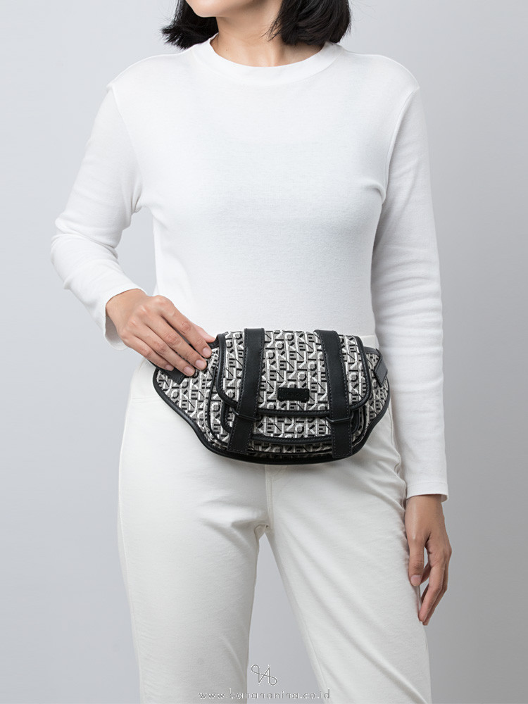Kenzo Monogram Jacquard Belt Bag Black White