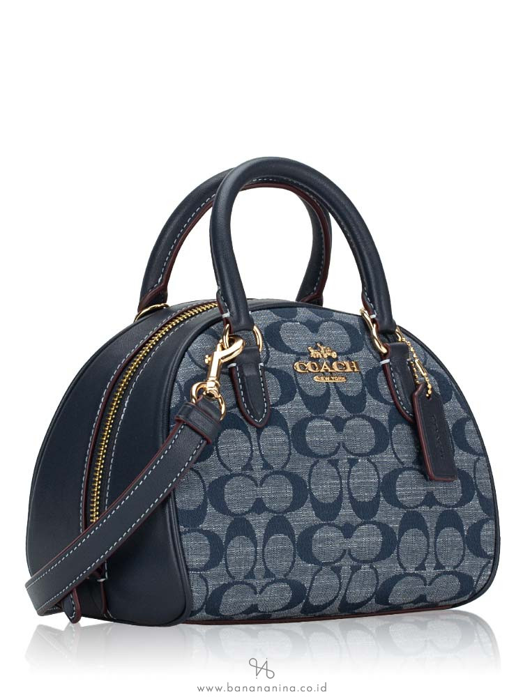 Coach CH140 Signature Chambray Sydney Satchel Bag Denim Multi