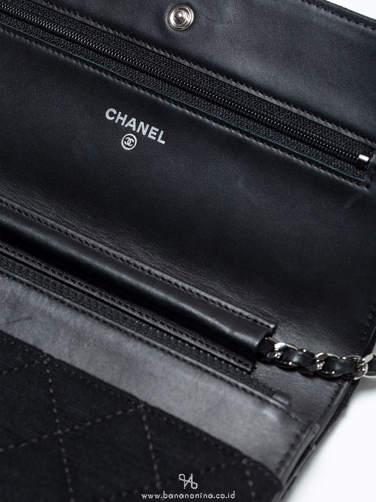 Chanel Jersey Reissue Wallet On Chain WOC Black