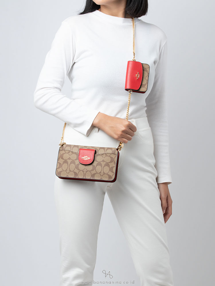 Coach poppy crossbody in signature canvas, Luxury, Bags & Wallets