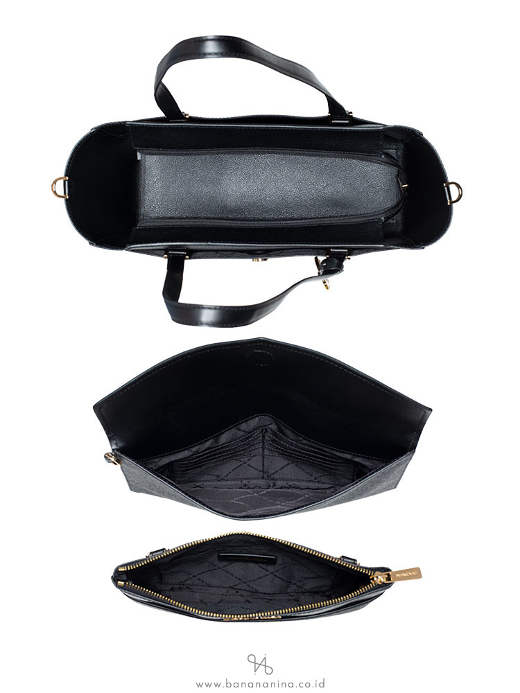 MICHAEL KORS Maisie Large Pebbled Leather 3-in-1 Tote Bag Black MK  Signature