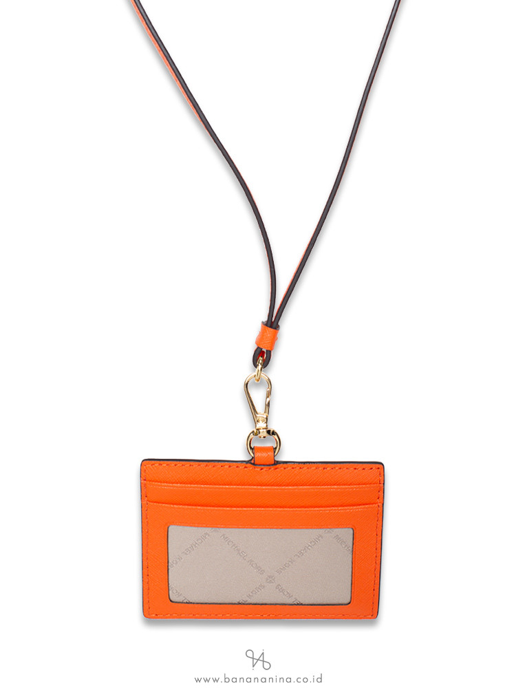 Michael Kors Jet Set Travel EW ID Card Case Lanyard Poppy