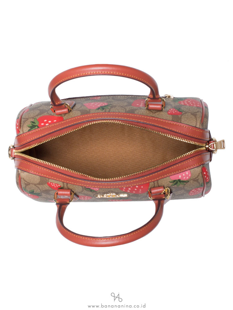 Coach Mini Sierra Satchel in Signature Canvas with Strawberry