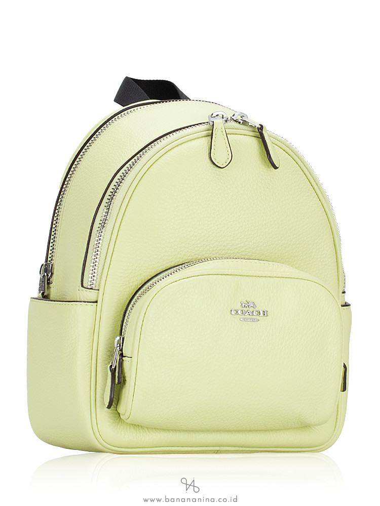 Coach Mini Court Pale Lime Pebbled Leather Shoulder Backpack Bag - Green