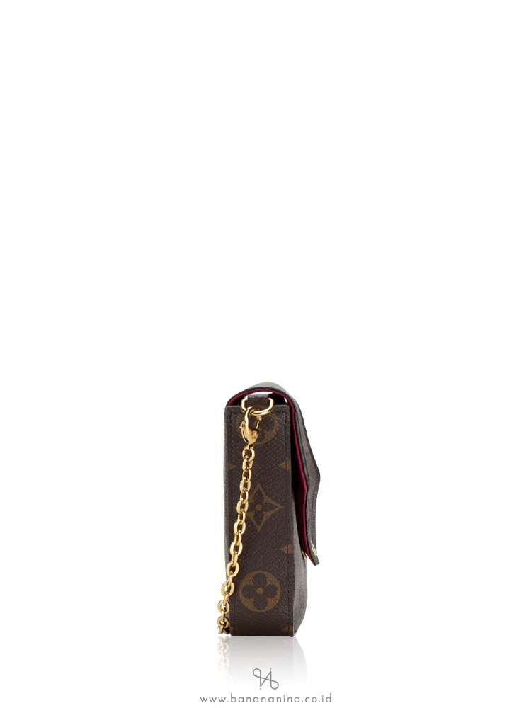 Louis Vuitton Monogram Pochette Felicie Chain Wallet Fuchsia