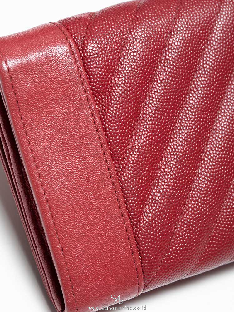 Chanel Caviar Chevron Mademoiselle Flap Long Wallet Red