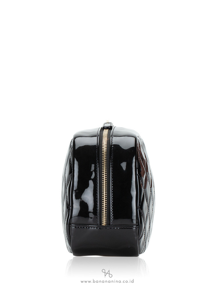 Chanel Patent Leather Medium Curvy Pouch Black