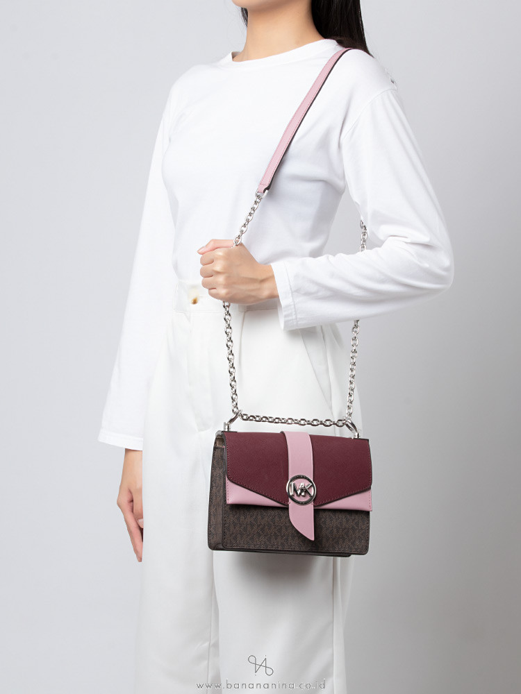 Michael Michael Kors Greenwich Small Leather Convertible Crossbody Bag Soft Pink