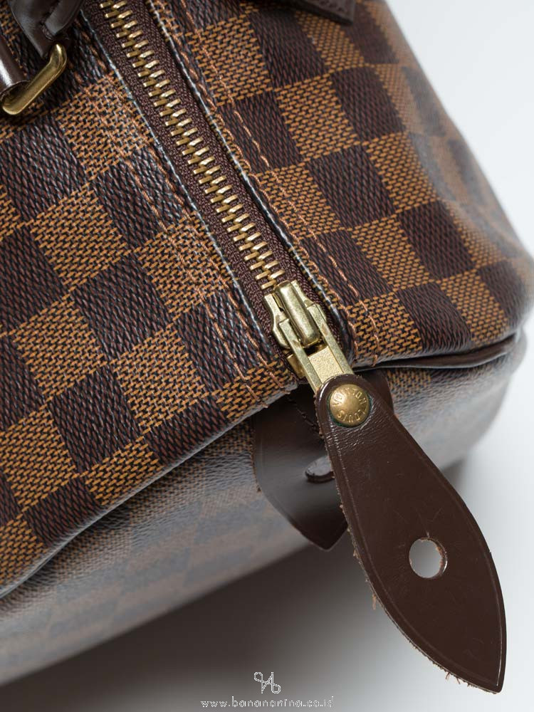 Louis Vuitton Speedy 35 Damier Ebene Leather Brown Handbag