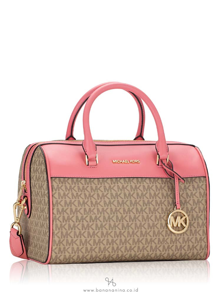 Michael Kors Bags | Michael Kors Medium Duffle Satchel Tea Rose | Color: Pink/Tan | Size: Os | Walletsandbags's Closet