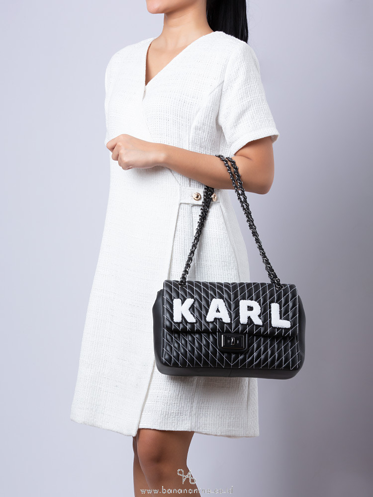 100% Authentic Karl Lagerfeld Agyness Textured Sling Bag, Luxury, Bags &  Wallets on Carousell