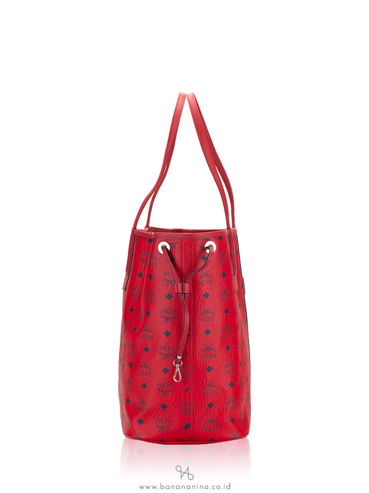 MCM Reversible Liz Shopper Visetos Large Ruby Red in Coated Canvas with  Silver Cobalt-tone - US
