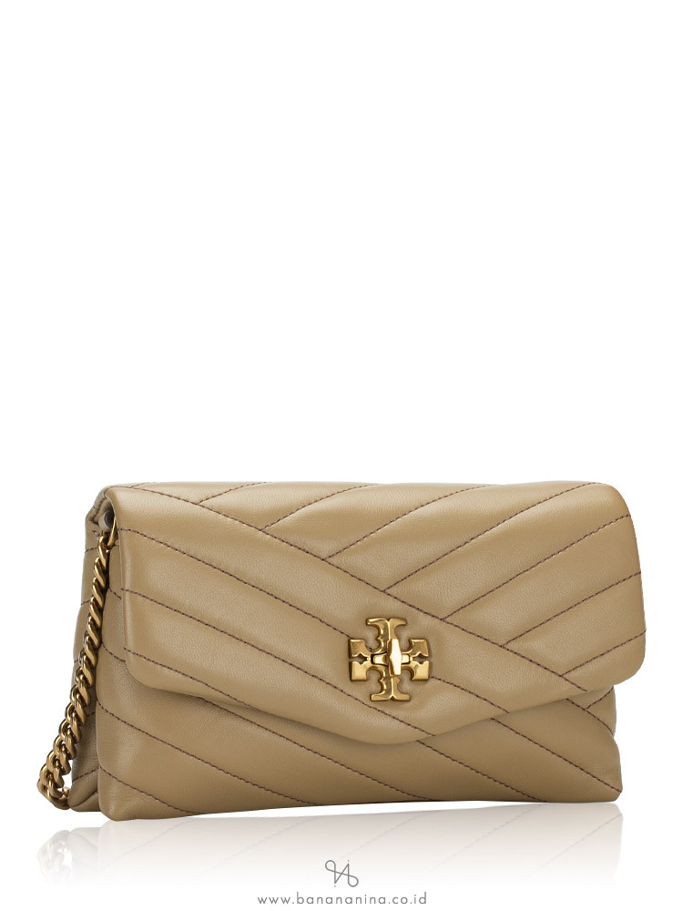 Tory Burch Kira Chevron Leather Wallet-On-Chain Black