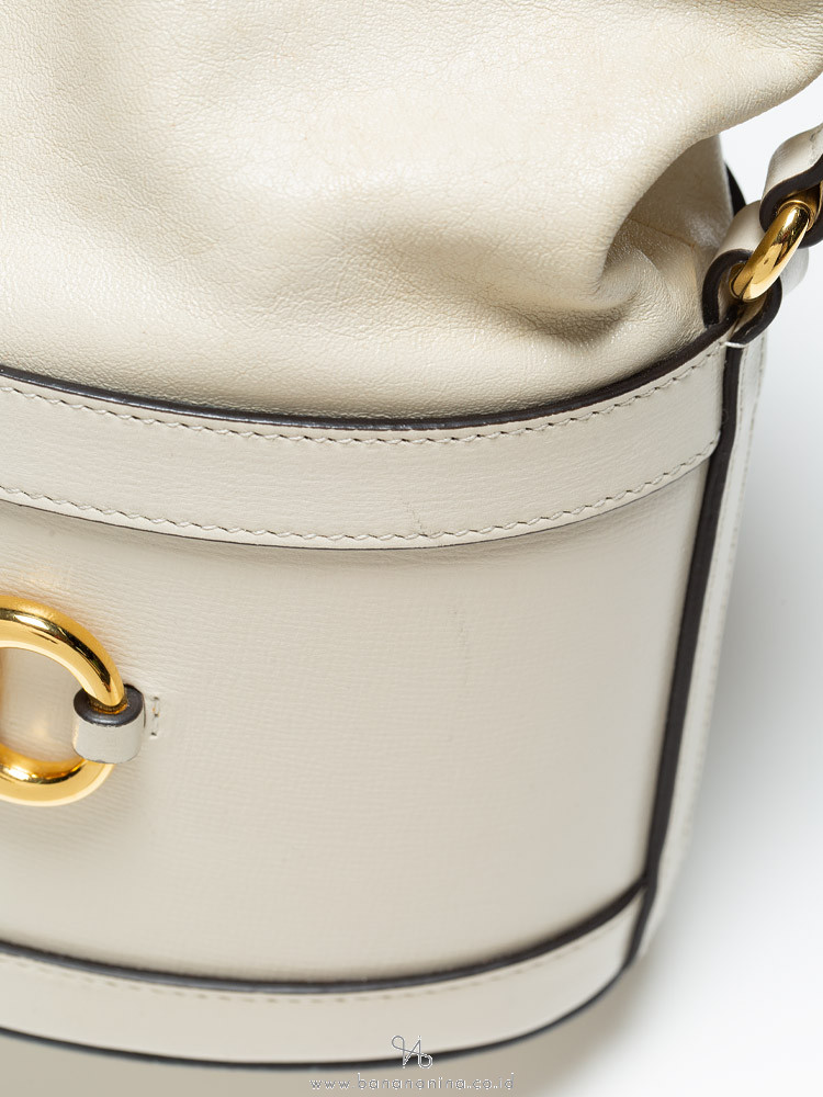 Gucci Horsebit 1955 Bucket Bag in White