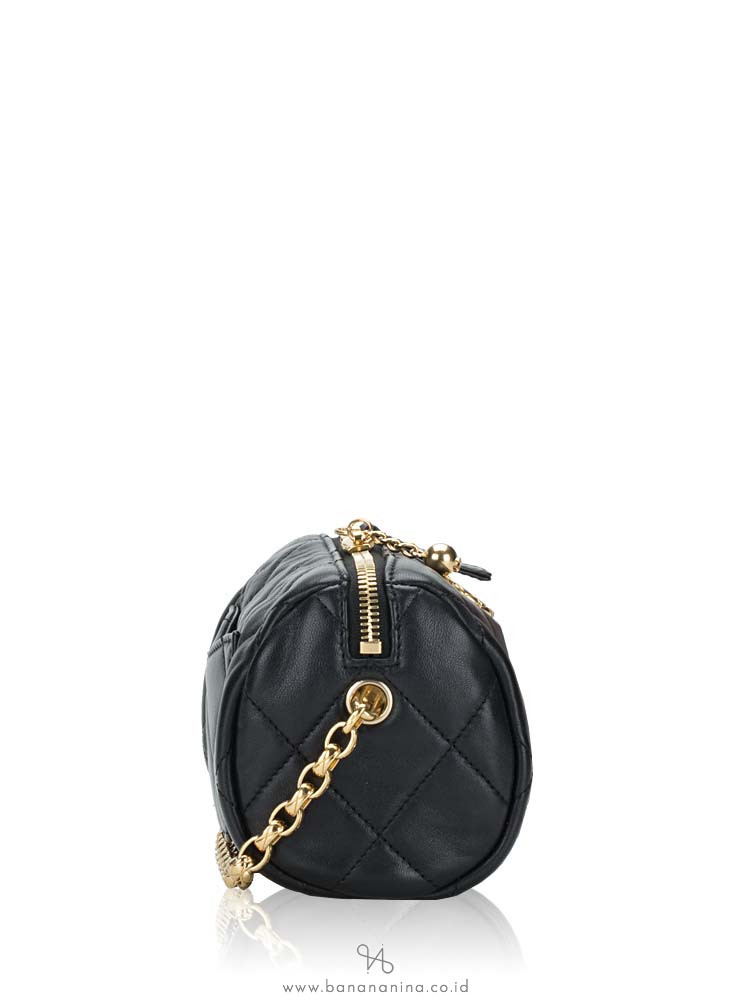 Chanel Black Quikted Shiny Lambskin Small Fashion Therapy Bowling