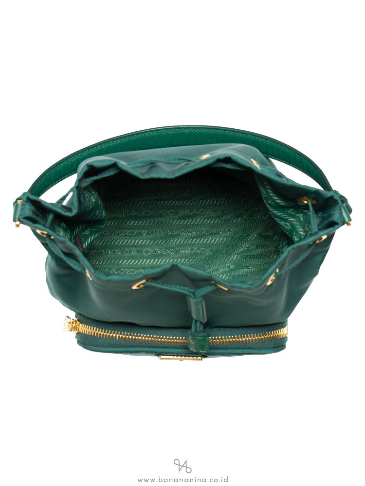 Prada Mint Green Re-nylon Duet Bucket Bag Nd
