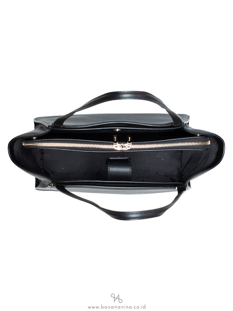 Kate Spade Brim Laptop Pebble Leather Tote Black