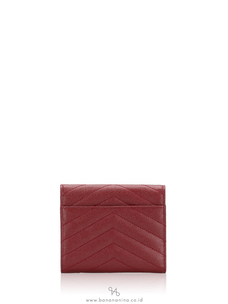 SAINT LAURENT, Two Toned Calfskin Leather Fold Wallet